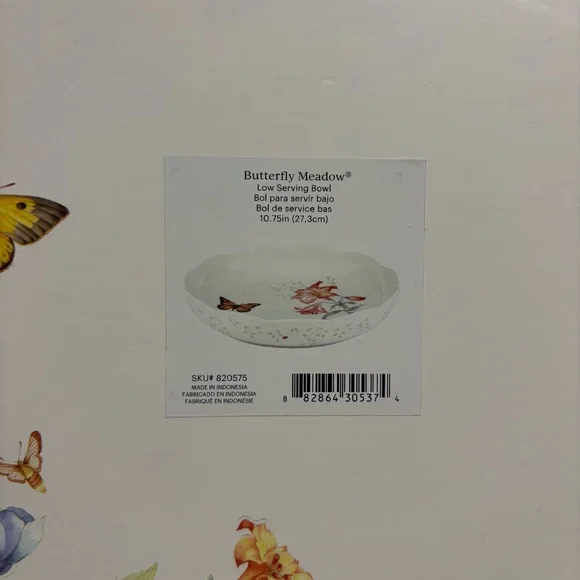 Lenox Butterfly Meadow Floral Serving Bowl - White and Multicolor - Picture 12 of 15